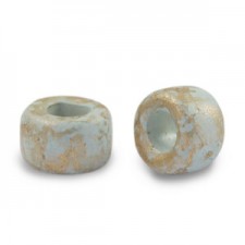 DQ Greek Ceramic beads 9mm Gold spot - Haze blue